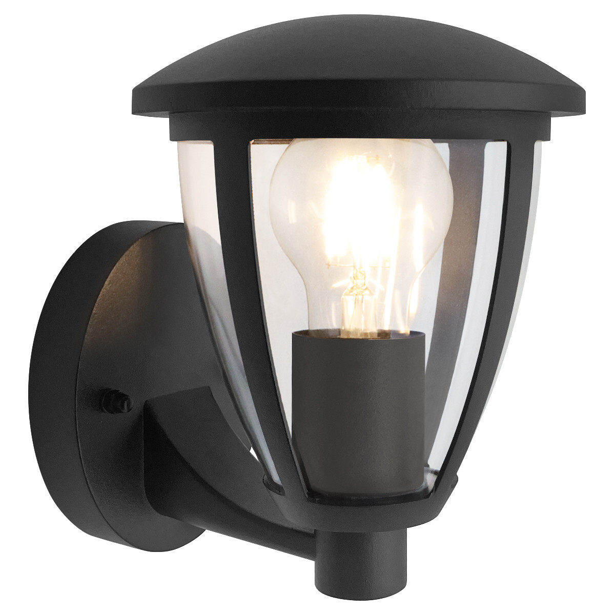 Outdoor Black Wall Lantern Light Upward Clear Diffuser IP44 Wall Mount ZLC380
