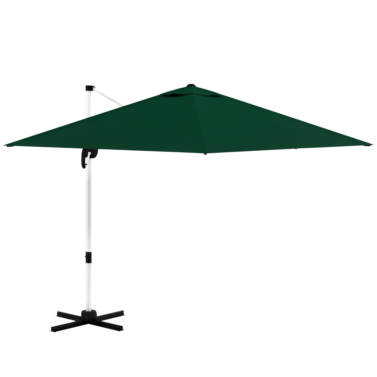 Outsunny 3 x 3(m) Cantilever Roma Parasol Garden Umbrella with Cross Base Green