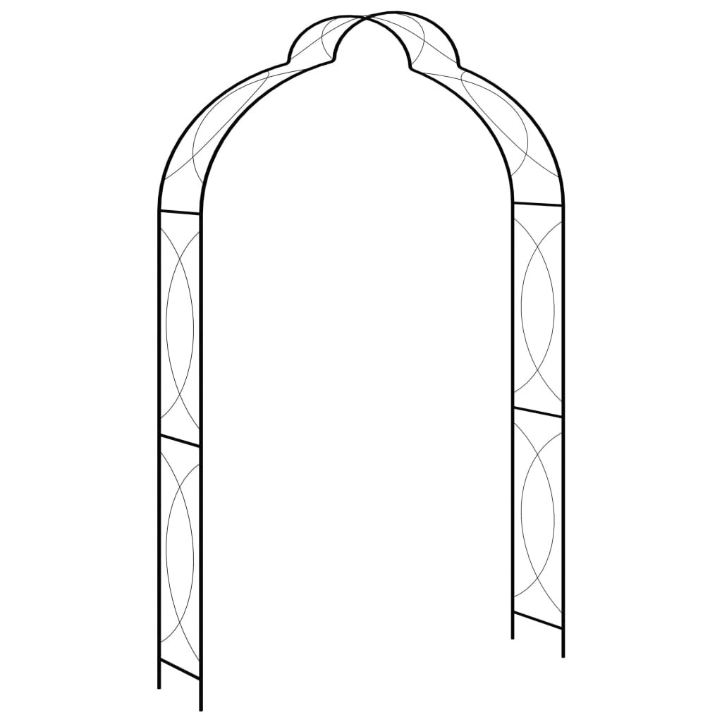 Garden Arch Black 150cm Iron Home Lawn Outdoor Archway Pergola Trellis vidaXL