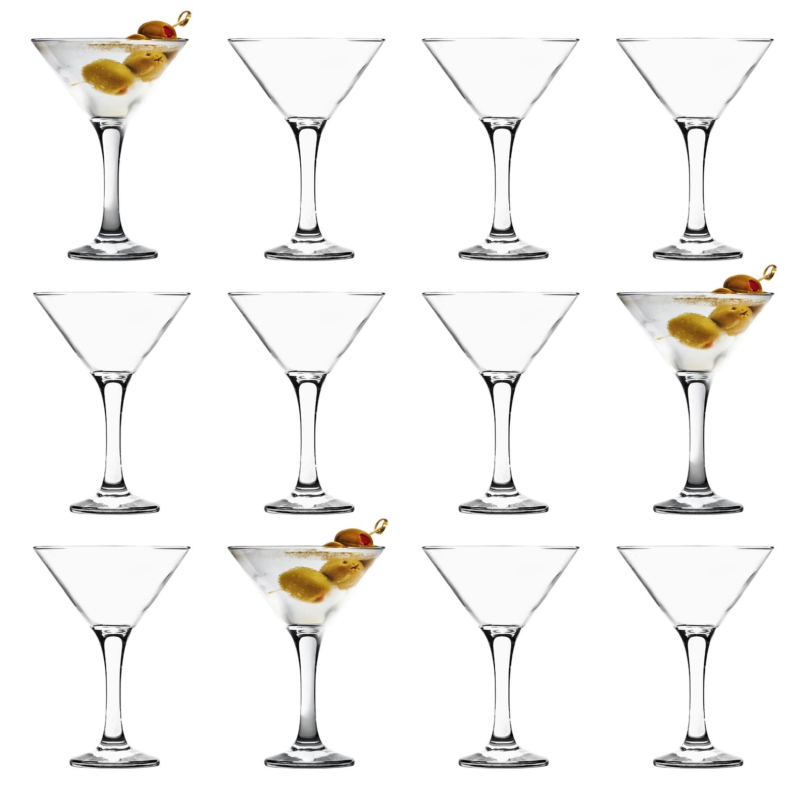 12x LAV Misket Martini Glasses Glass Party Cocktail Drinking Set 175ml Clear