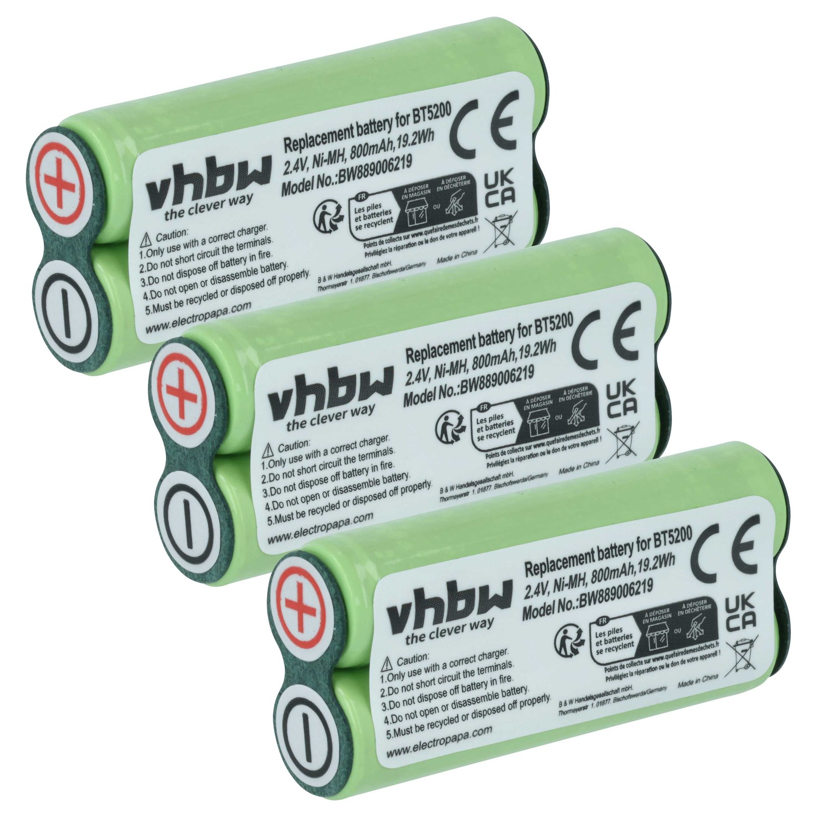3x Battery for Philips 4825XL/A 4845XL 4822-138-10727 4822-138-10673 800mAh 2.4V