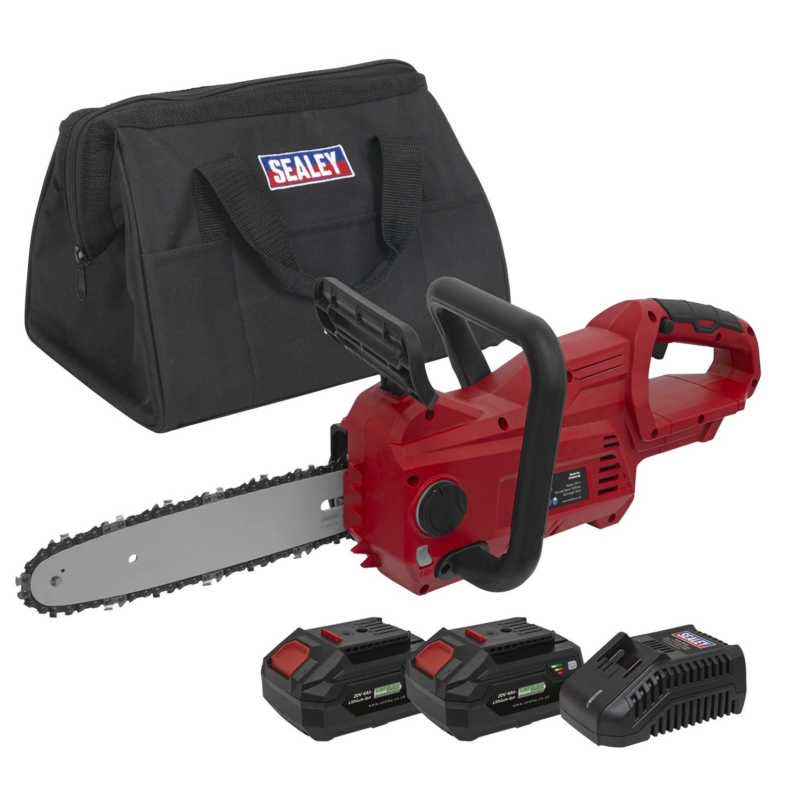 Sealey Cordless Chainsaw 25cm 20V SV20 Series Kit - 2 Batteries - CP20VCHSKIT