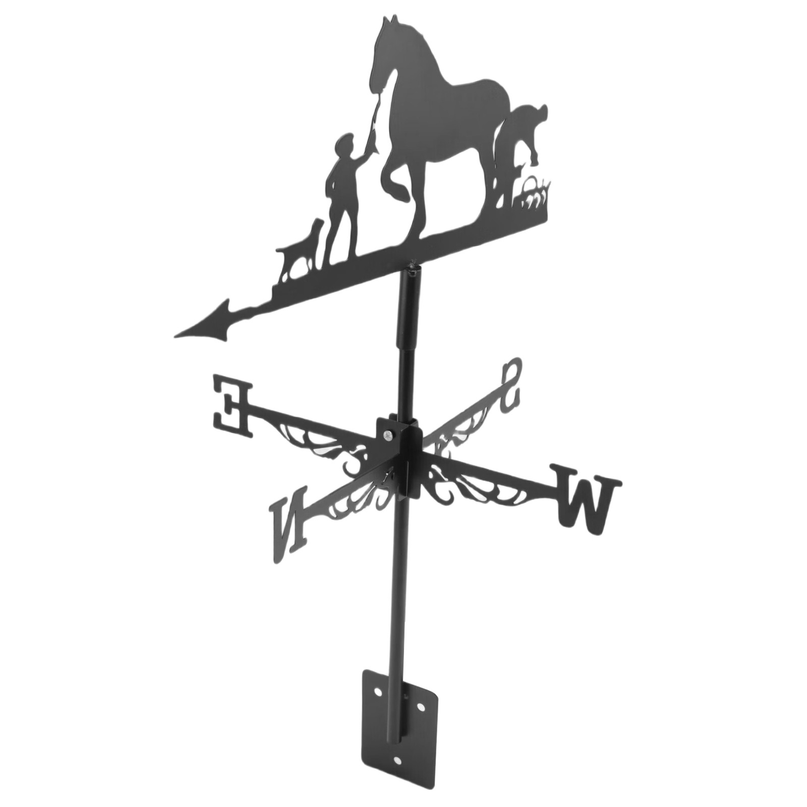 3X(Metal Weathervane Farmer and Horse Mount Weather Vane Wind Direction1705