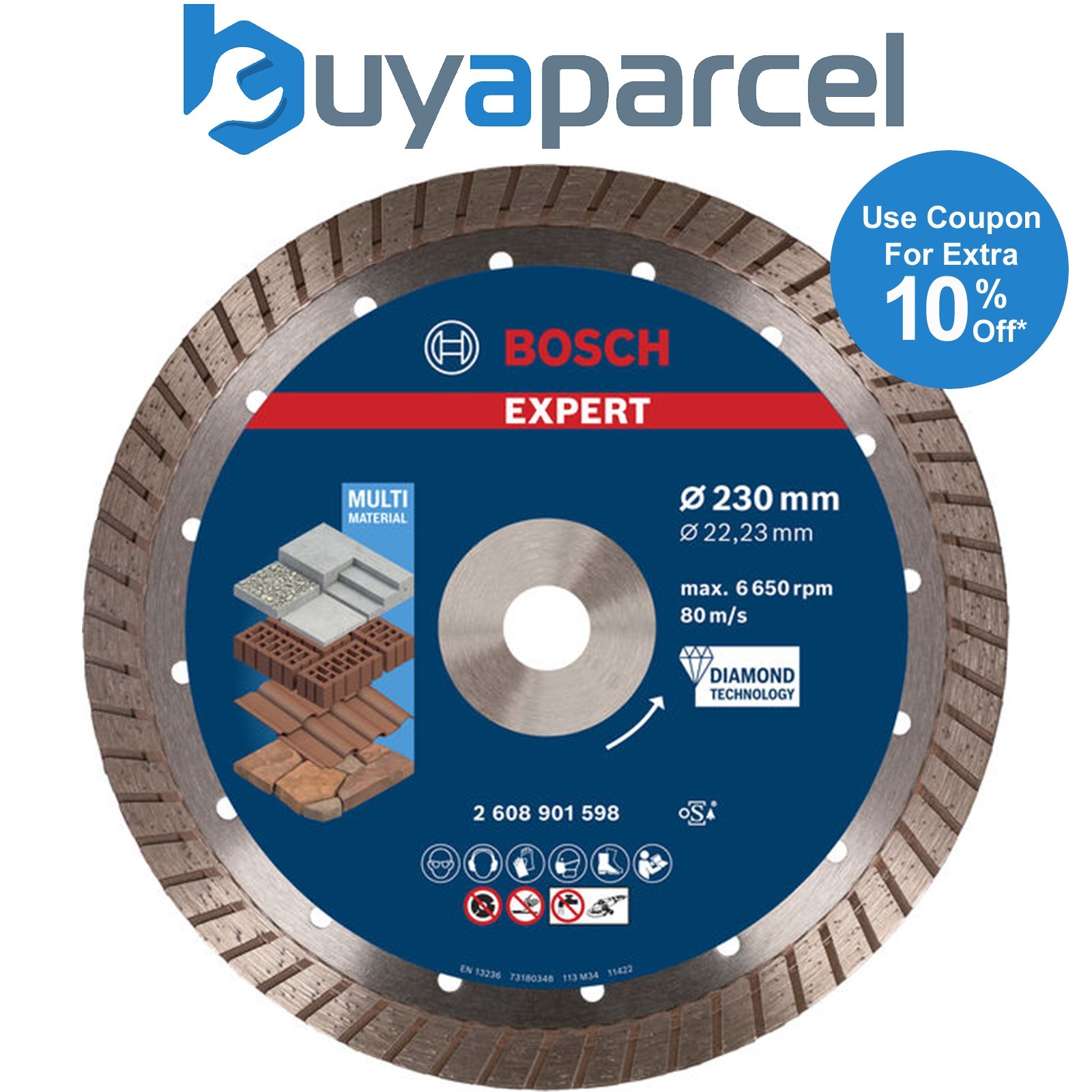 Bosch EXPERT MultiMaterial Diamond Cutting Disc 230 x 22.23 x 2.4 x 15mm