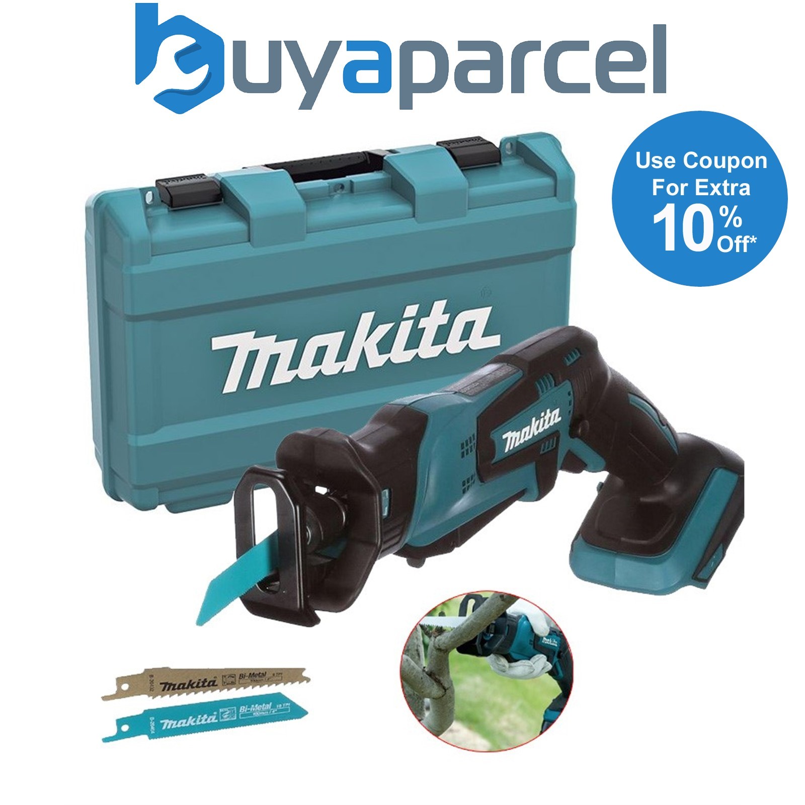 Makita DJR183 18v Cordless Reciprocating Garden Pruning Saw Bare + Case