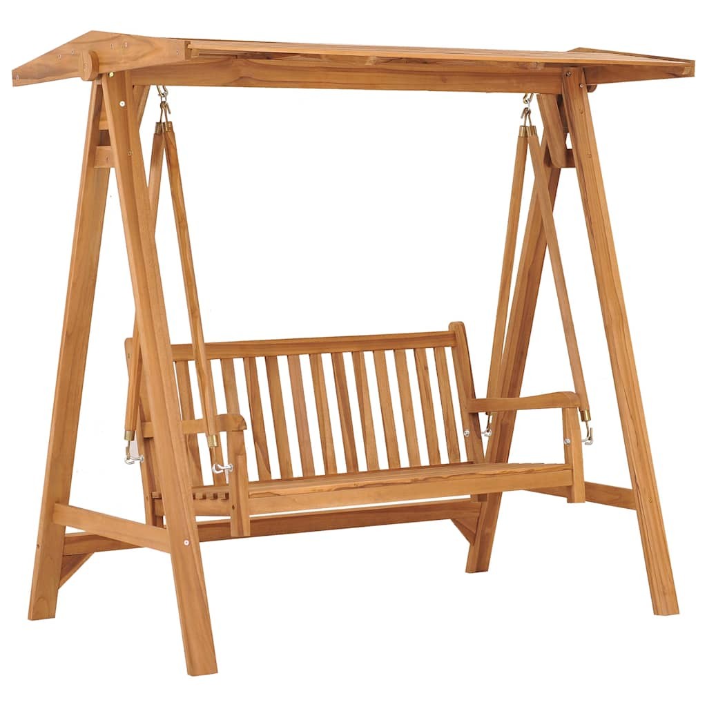 Solid Teak Wood Swing Bench Outdoor Garden Porch Seating Chair vidaXL