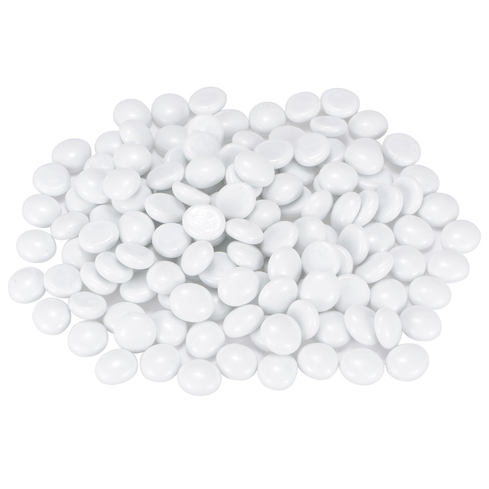 High Luster Round Fire Glass Beads for Vases 18-22mm, 1.21-Pound [White]