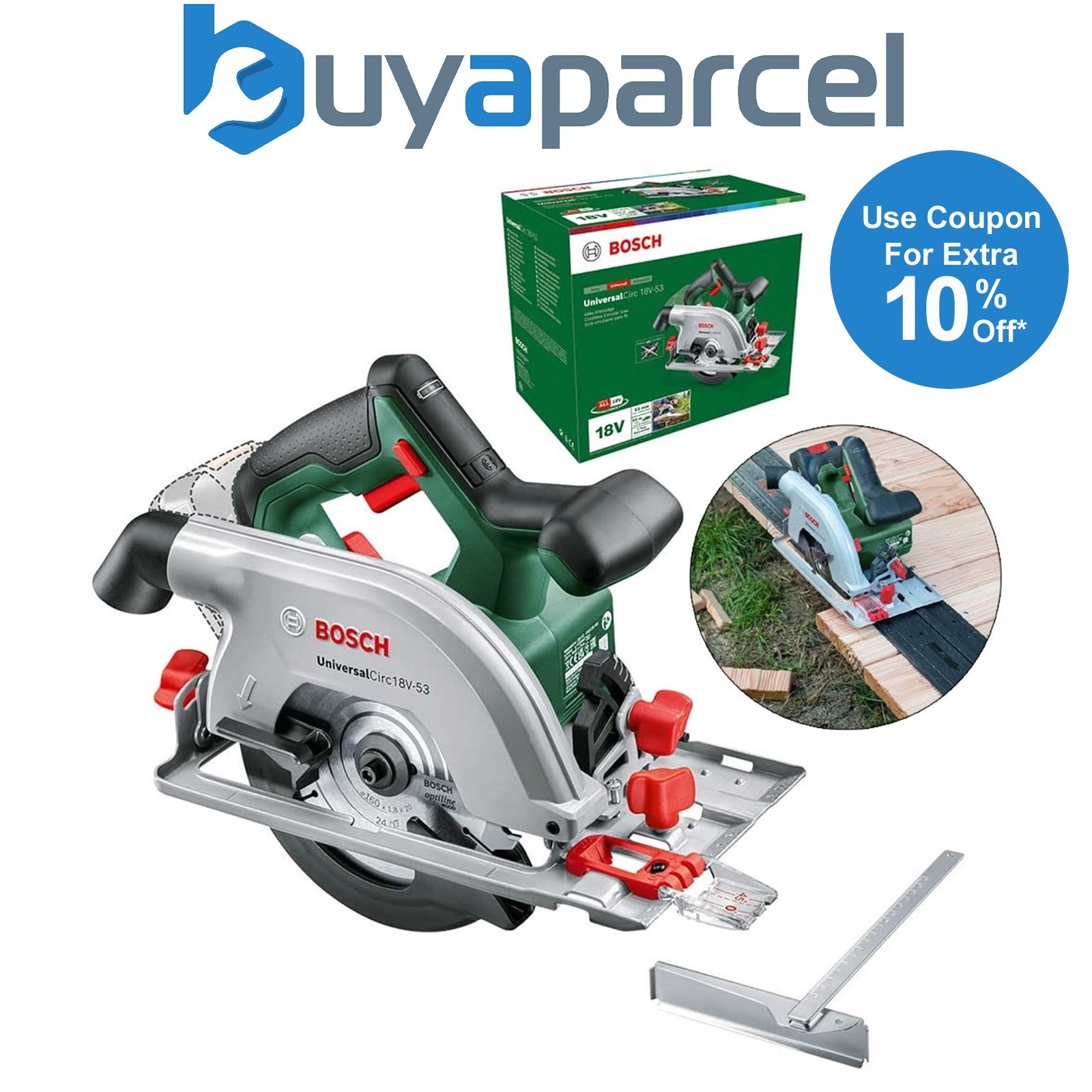 Bosch UniversalCirc 18v 18V-53 Cordless Circular Saw 160mm Fits Guide Rail Bare