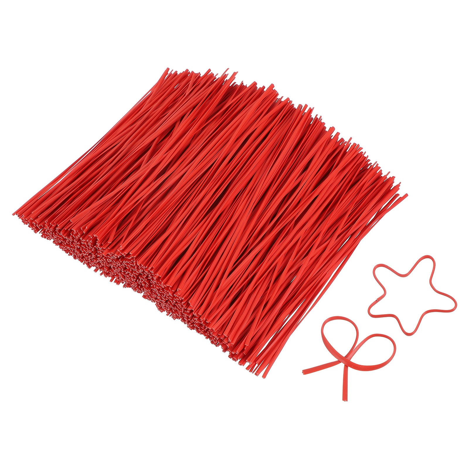6 Inch Twist Ties, Metallic Twist Tie, 1200 Pack, Red