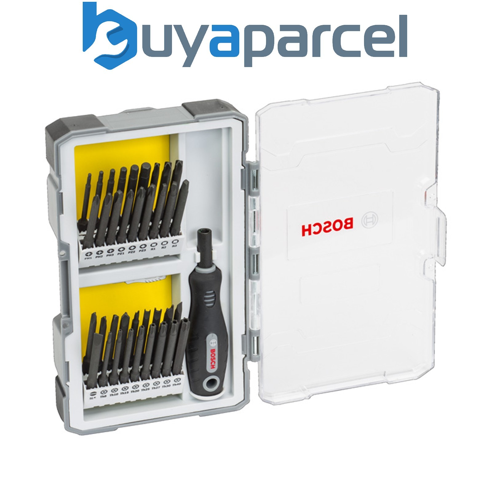 Bosch Screwdriver 37pc Set PH PZ SL TH TQ H TW SP R and Bit Holder 2607017320