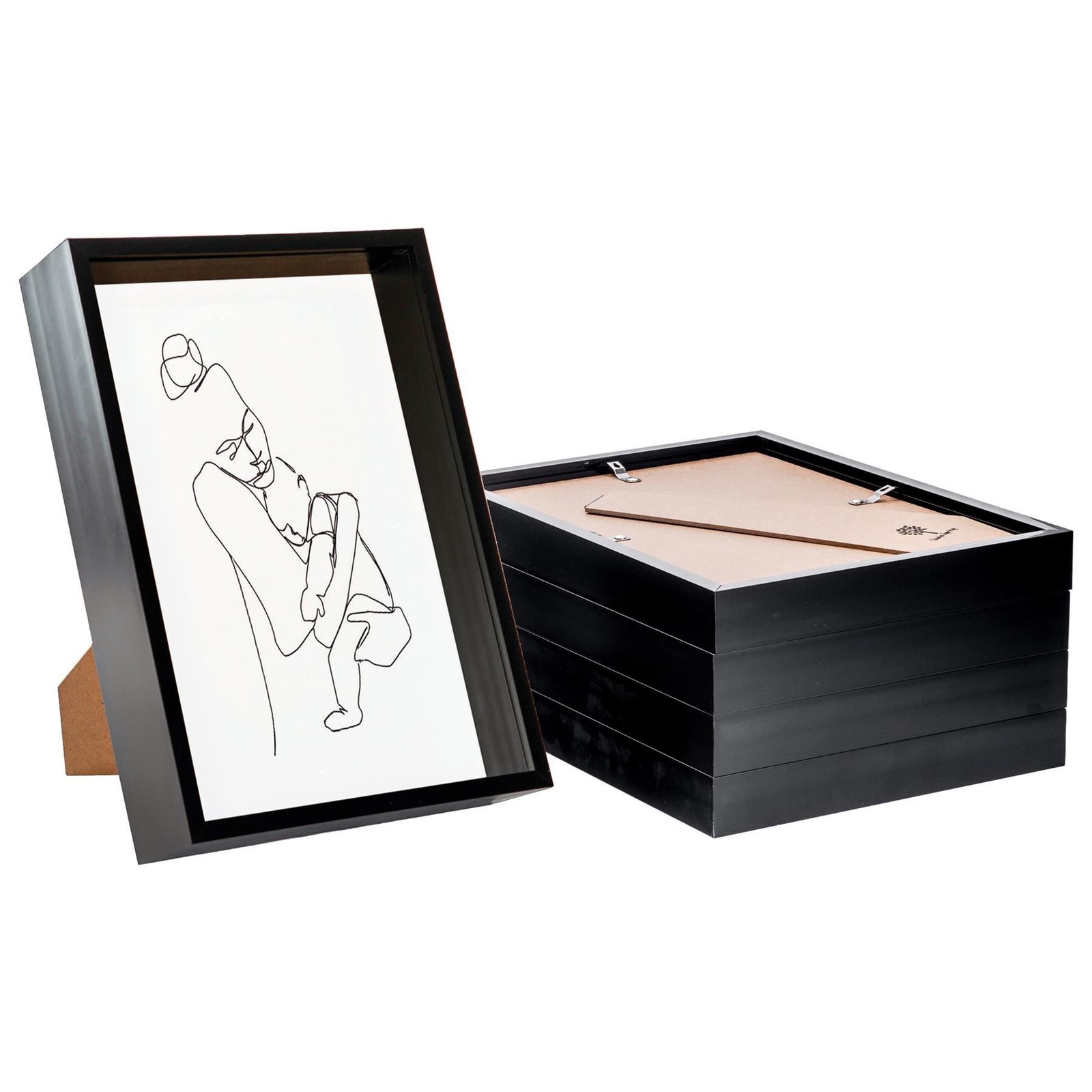 5x Deep Box Photo Frames 3D Shadow Picture Standing Hanging A4 (8 x 12") Black