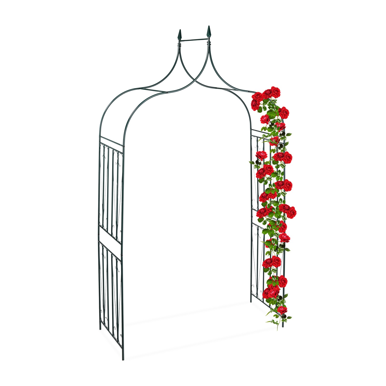 Rose arch Climbing Frame Decorative Arbor Weatherproof Rose Trellis Dark Green