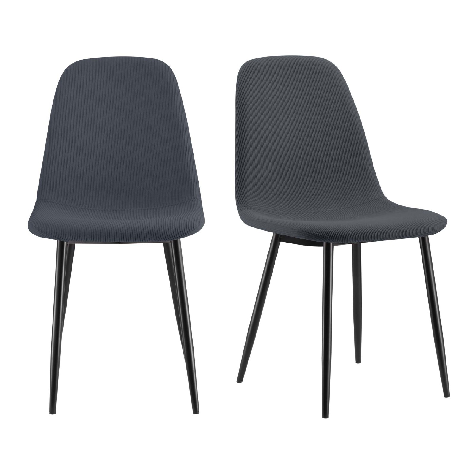 Dining Chairs Set of 2, Charcoal Blue Pair of Kitchen Chairs, VonHaus