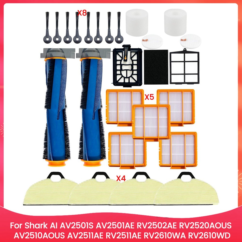 Main Brush Roller Foam Filters for AI AV2501S AV2501AE RV2502AE AV2510AOUS8237
