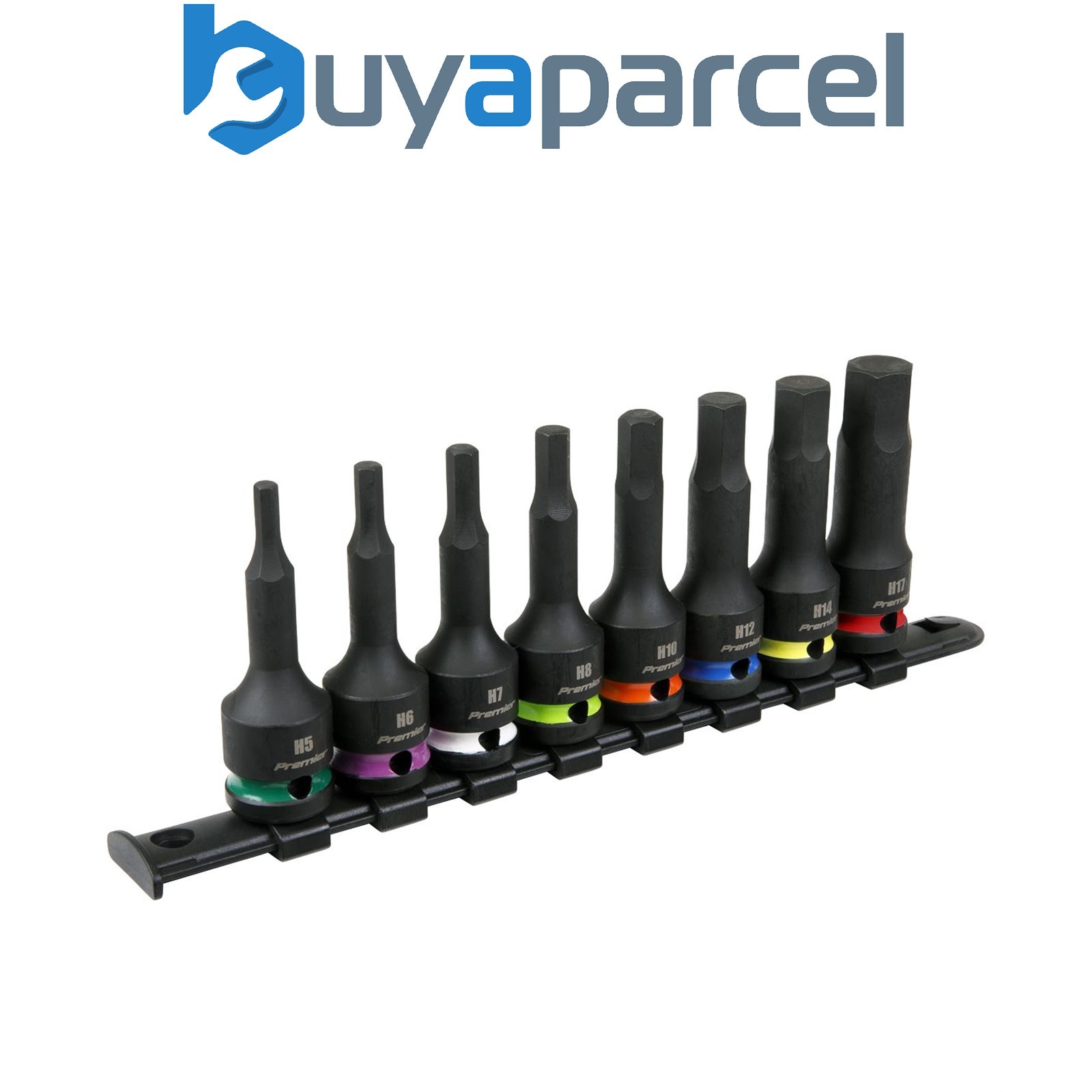 Sealey AK56001 Premier Hex Impact Socket Bit Set 1/2"Sq Drive 8pc