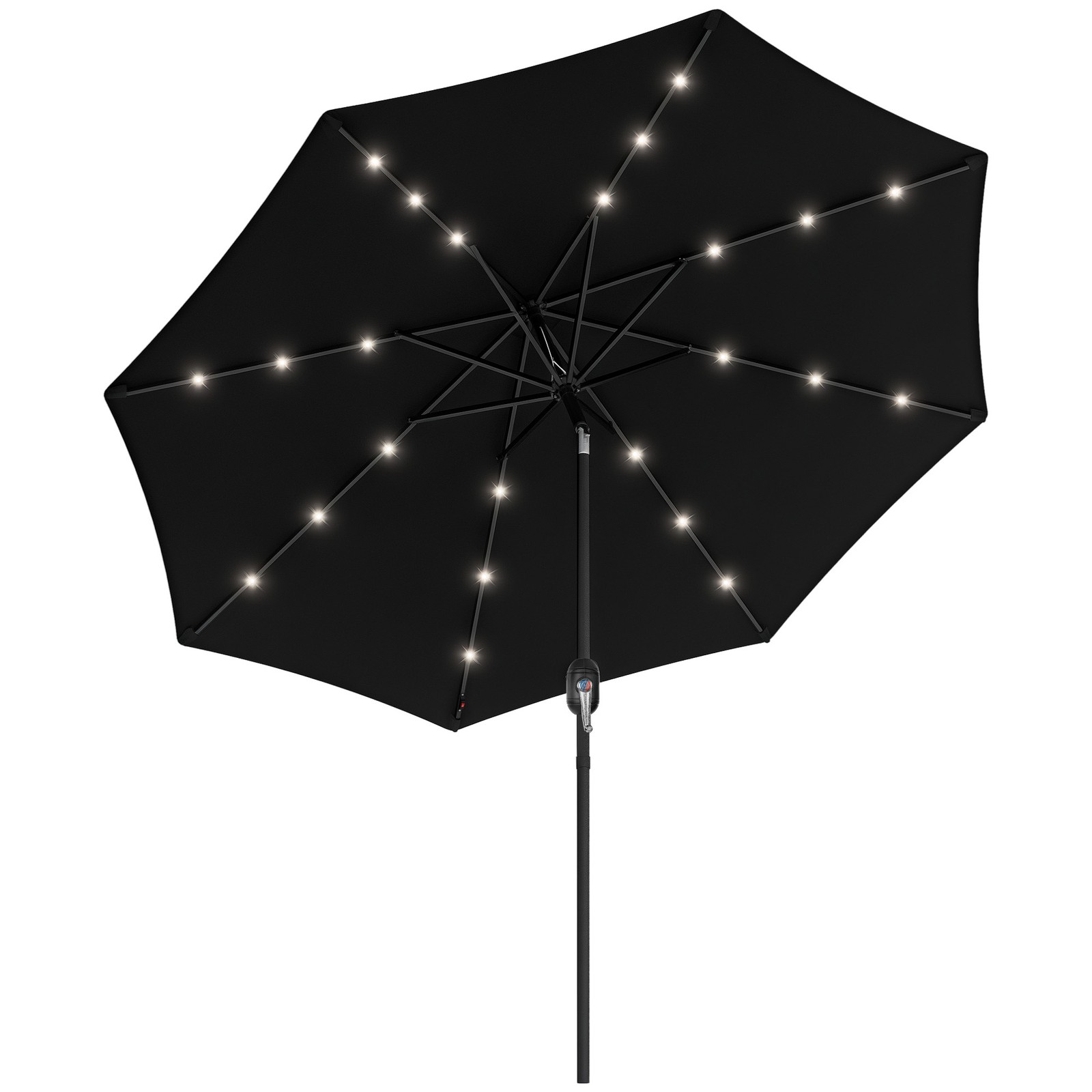 Outsunny 24 LED Solar Powered Parasol Umbrella Garden Tilt Outdoor String Light