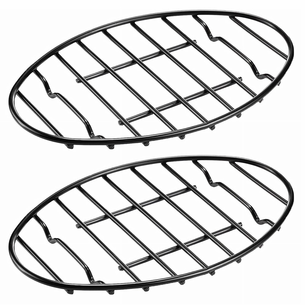 2 Pack Oval Roasting Rack - 12 Inch Black Cooling Rack with Integrated Feet5533