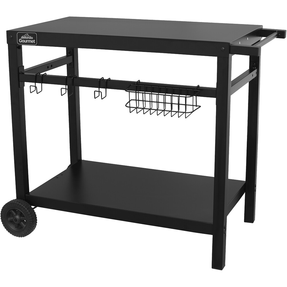 Powder Coated Top BBQ & Grill Trolley - Food Prep Dolley Outdoor Cooking Stand