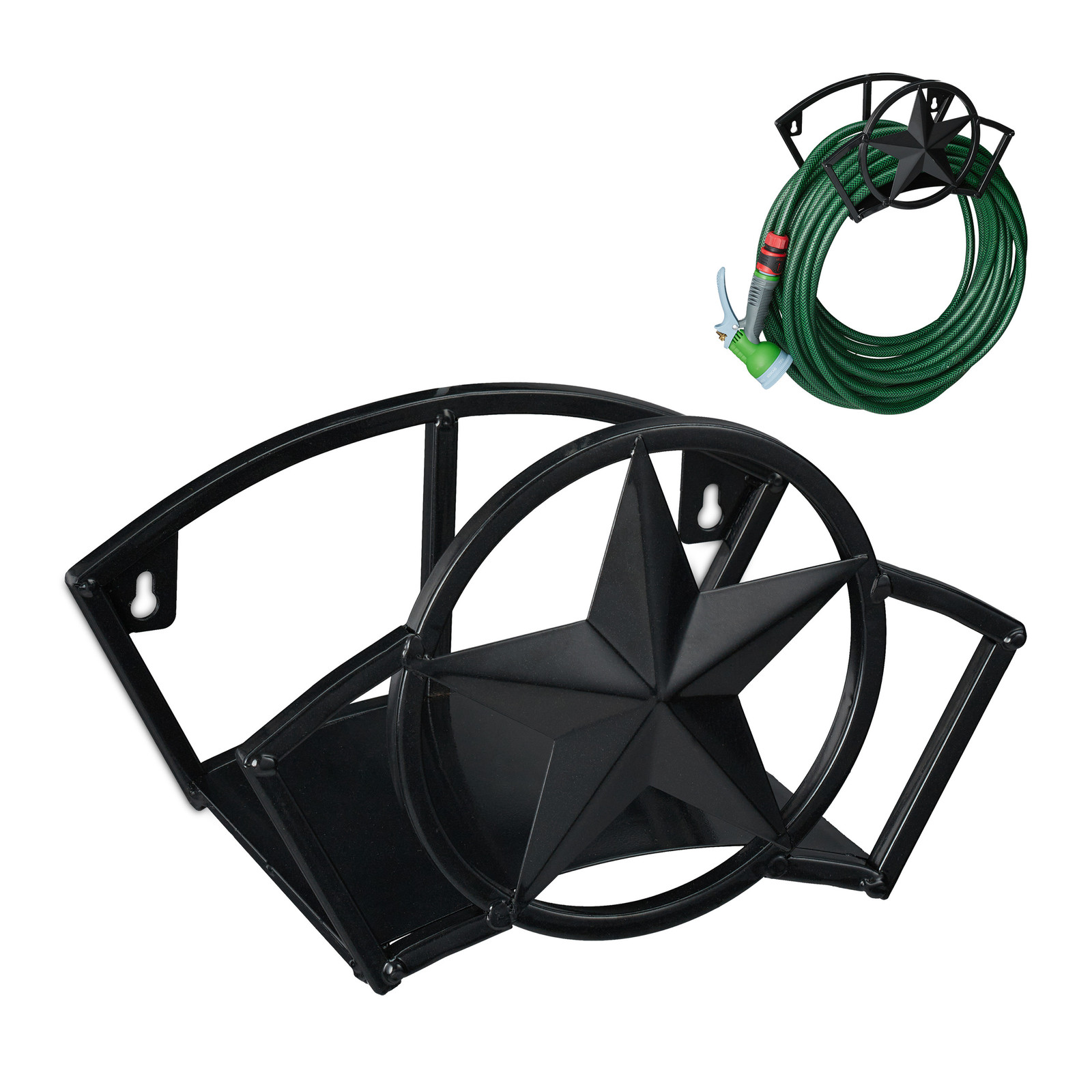 Hose pipe holder Steel Black Hose Storage Rack Wall-Mounted Hose Hanger 1 kg
