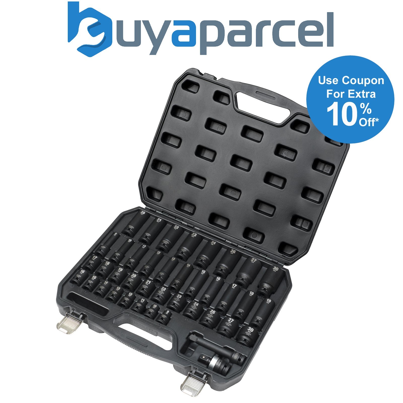 Draper 07106 Draper Hi-TORQ Impact Socket Set, 1/2" Sq. Dr. (40 Piece)