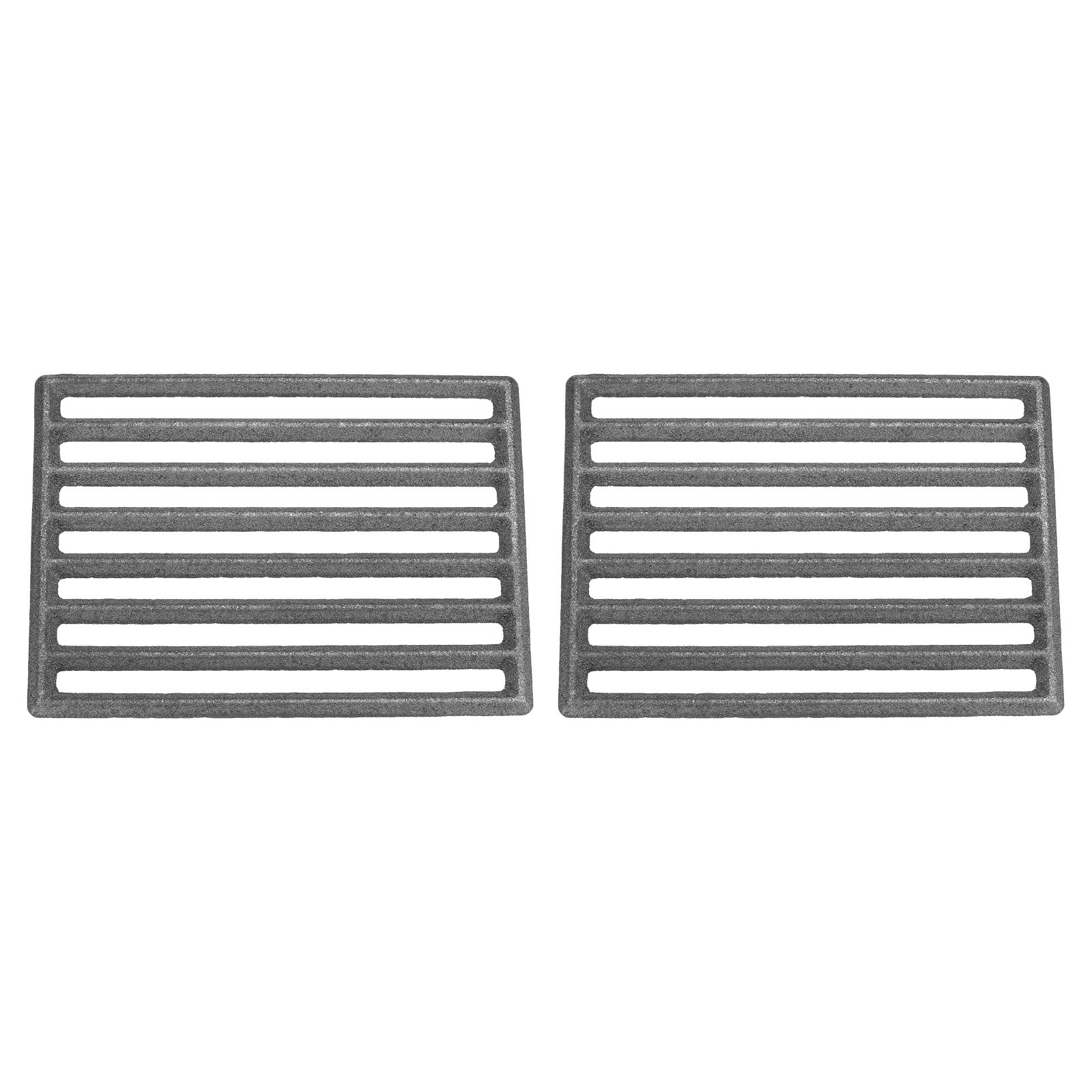 2 Pcs Rectangle Cast Iron Bottom Fire Grate 8.4" BBQ High Heat Charcoal Plate