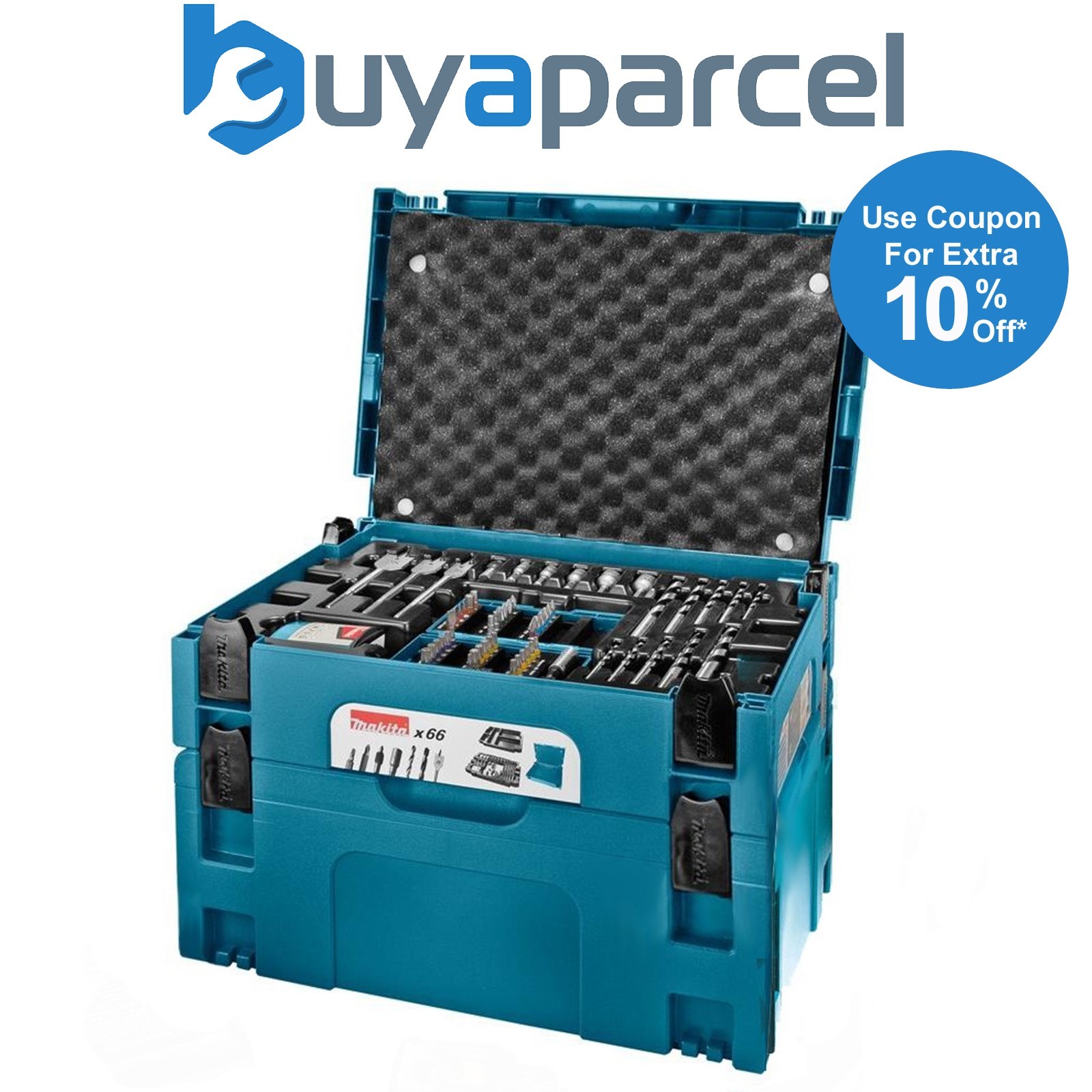 Makita Makpac 66 Piece Drill Screwdriver Accessory Set + Combi Drill Case +Inlay