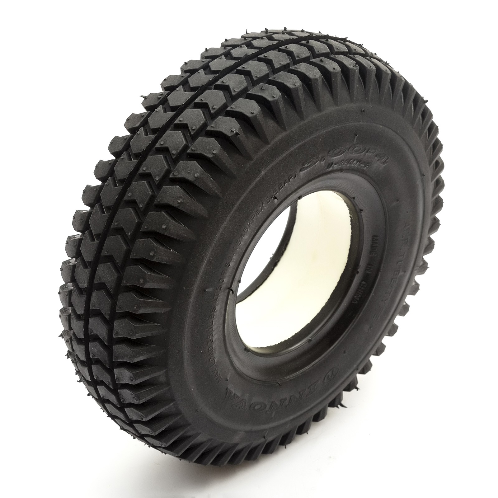 Solid PU Tyre 3.00-4 4 Inch Black Puncture Proof Mobility Scooter Block Tread