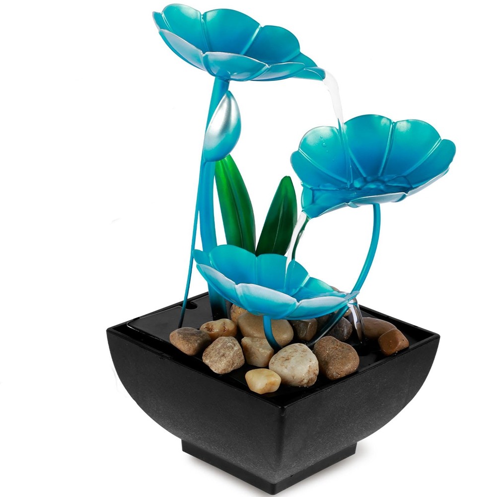 Tabletop Fountain Meditation Water Fountain Flower Waterfall Fountain2737
