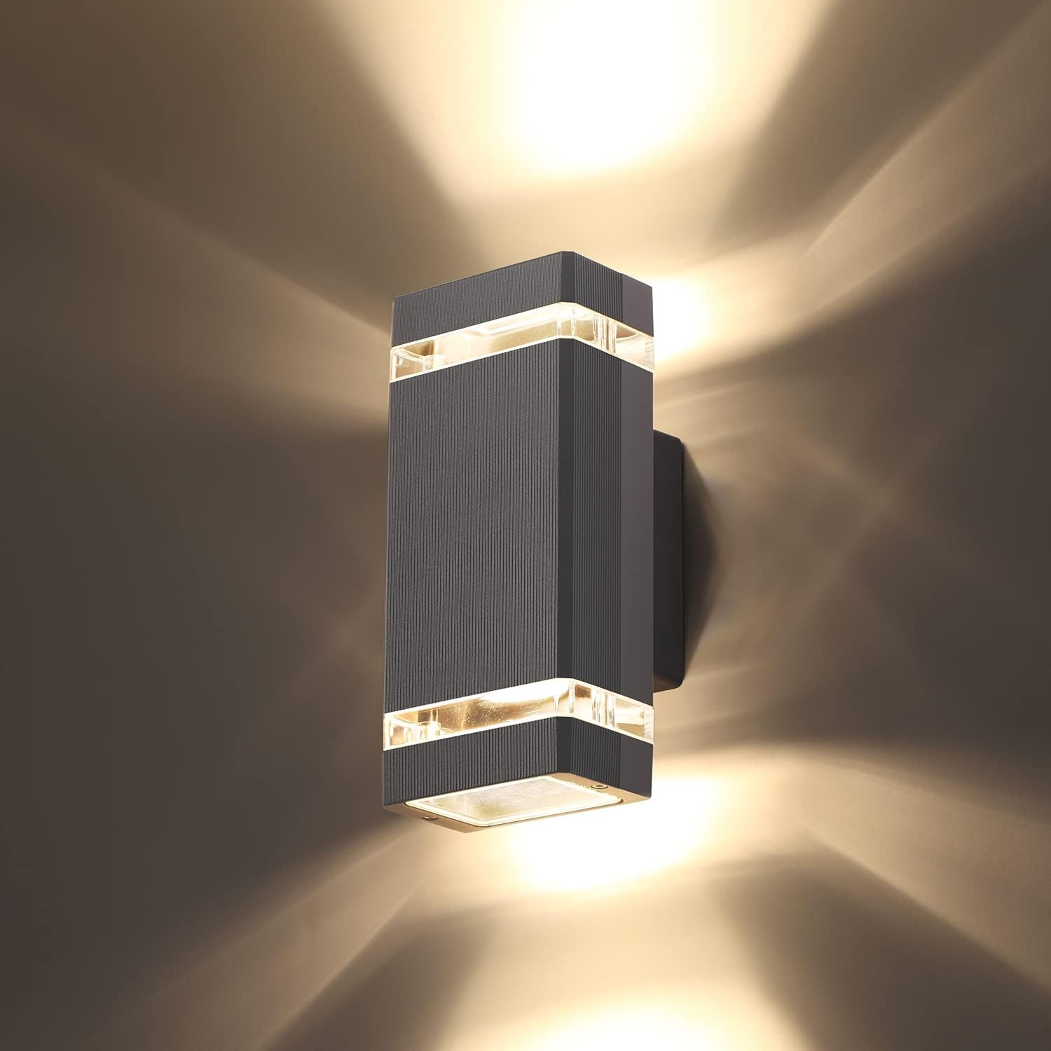Outdoor Wall Lights Mains Powered, Up Down Outside Wall Lights IP65 Waterproof,