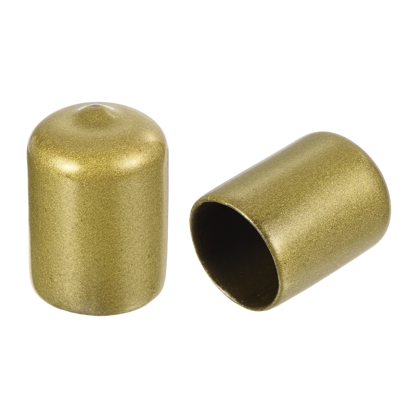 100pcs Round Rubber End Caps 25/32"(20mm) Gold Cover Screw Thread Protectors
