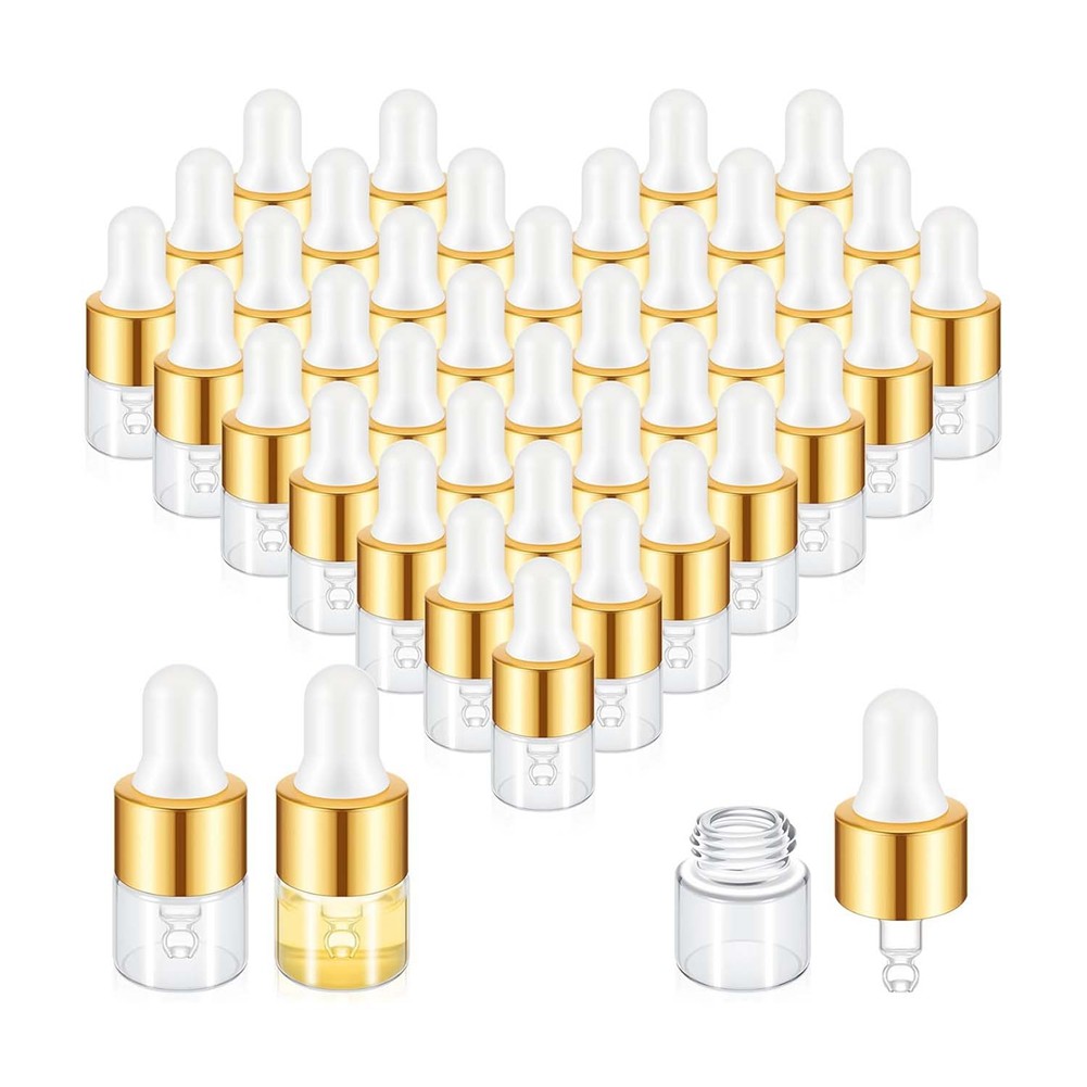 100Pcs Glass Dropper Bottle Bulk Clear Essential Oil Dropper Bottles Small1296