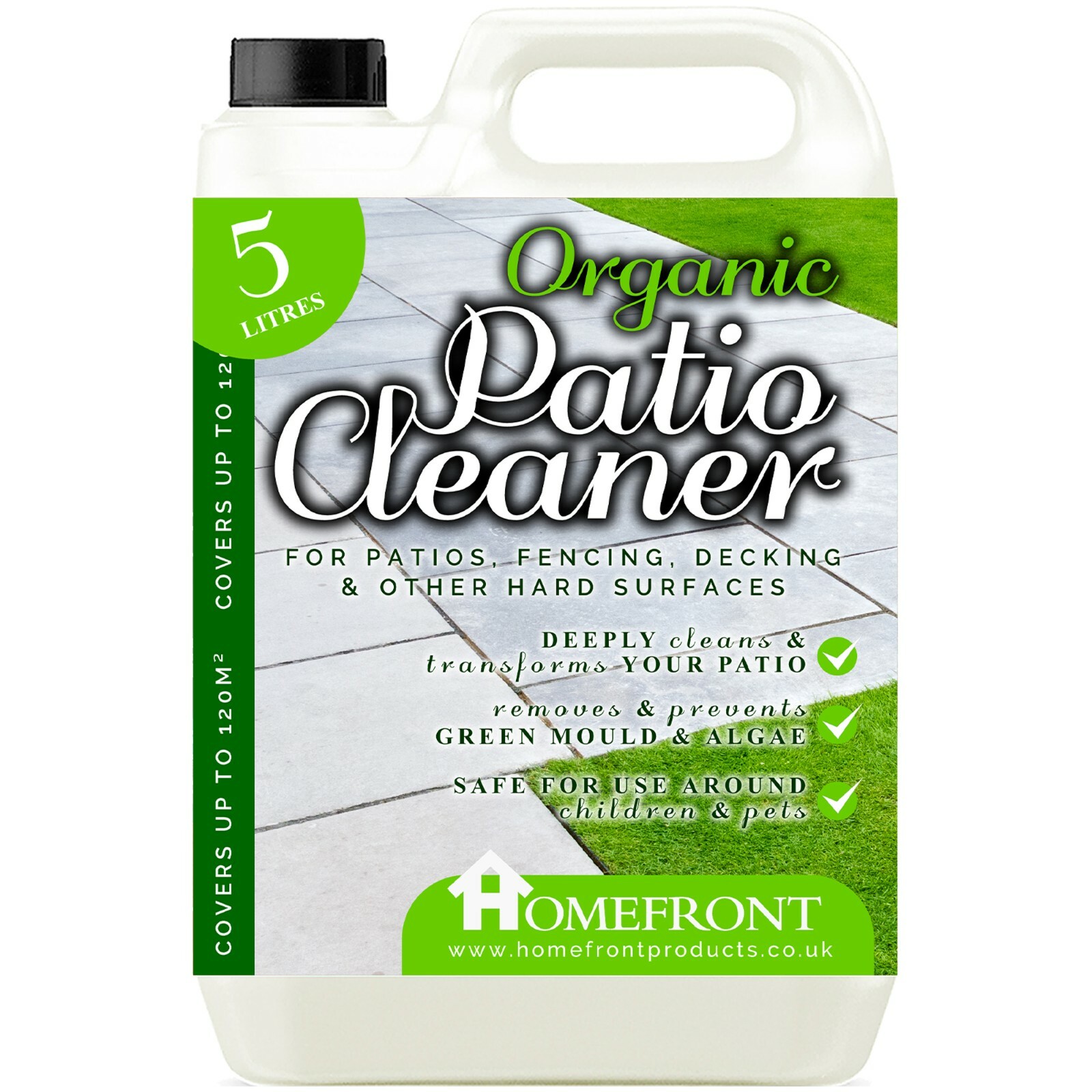 Homefront Patio Cleaner Organic Decking Green Mould Killer Brick Magic Fluid 5L