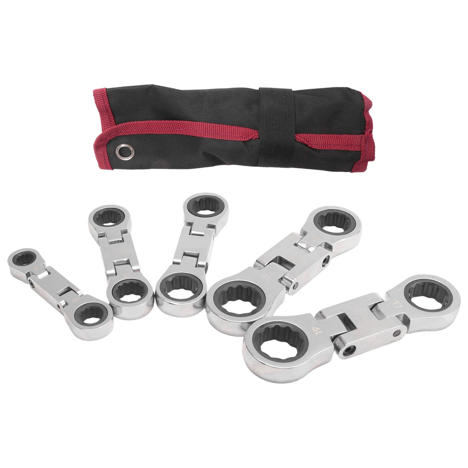 Stubby Wrenches Set, Flex-Head Ratcheting Wrench Set Box End Ratchet6491