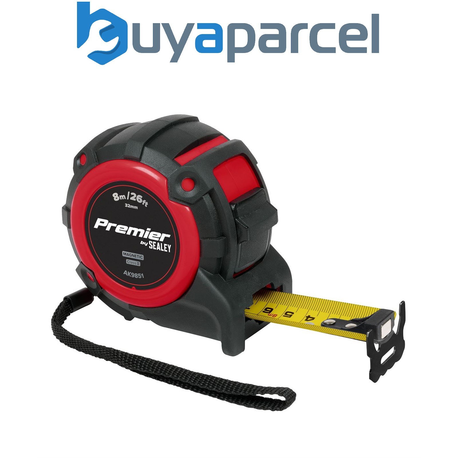 Sealey AK9851 Premier Metric/Imperial Tape Measure Extra-Wide Blade 8m(26ft) x 3