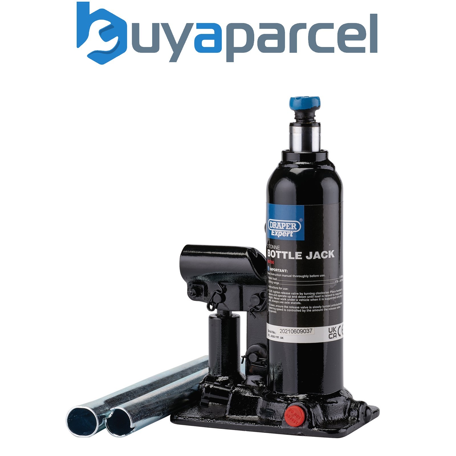 Draper 99766 Draper Expert Hydraulic Bottle Jack, 2 Tonne