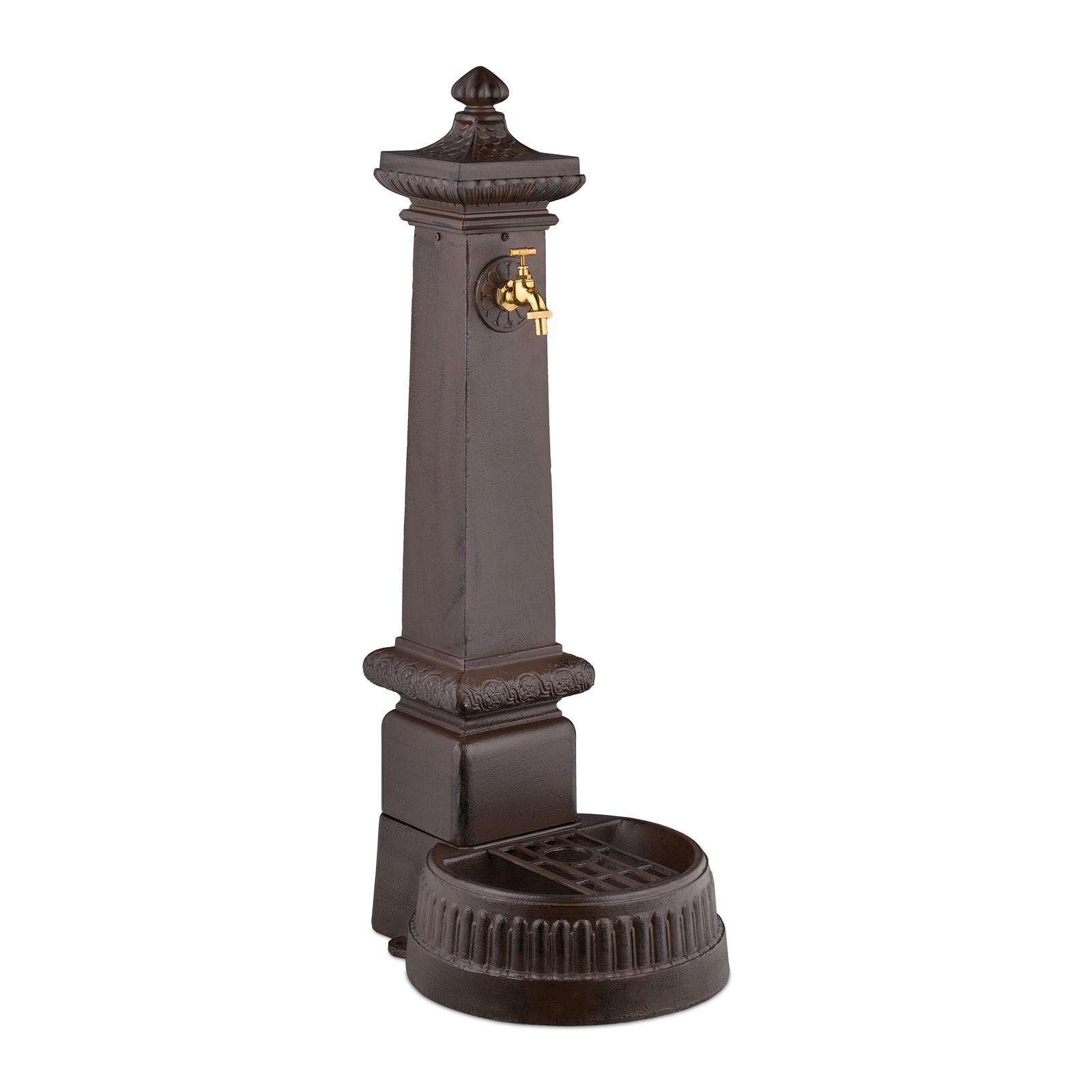 Column Fountain Garden Tap Antique Ornamental Standing Water Feature Patio 100cm