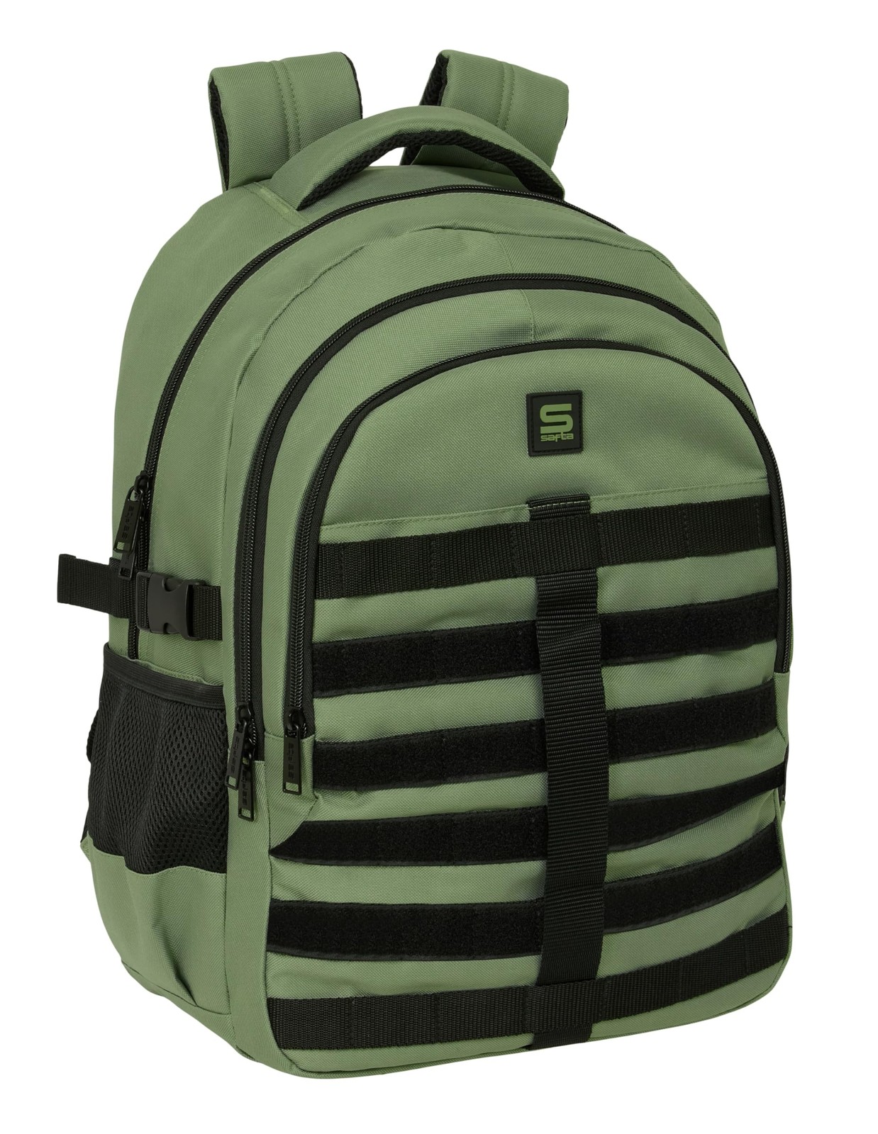 SAFTA GREEN - Double Cross Backpack, for Daily Use, Ideal for Children of Differ