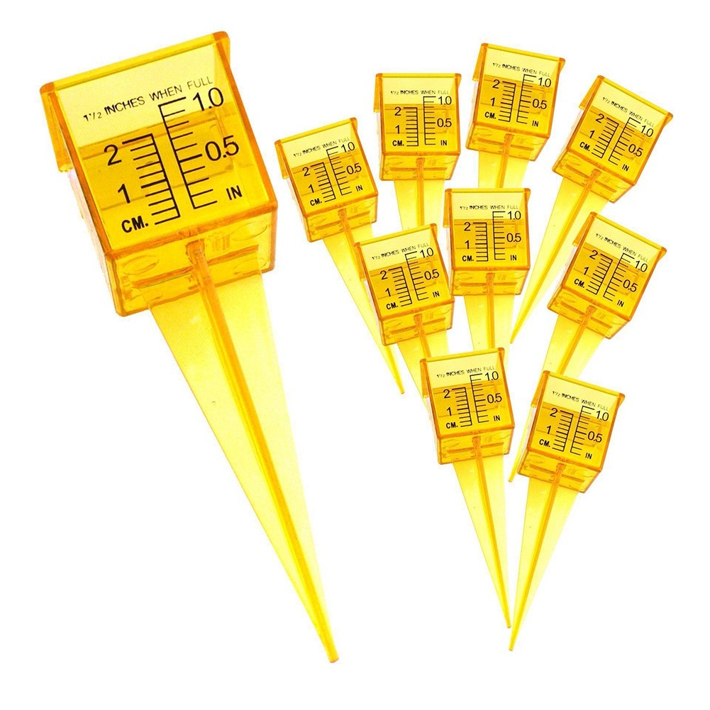 3X(20PCS Rain Reusable Garden Water Sprinkler Bright Yellow Lawn Rain 5004