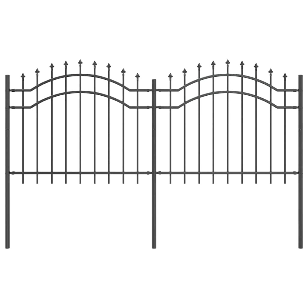 vidaXL Garden Fence Grey 240 x 140 cm Powder-coated steel, Garden and Terrace, M