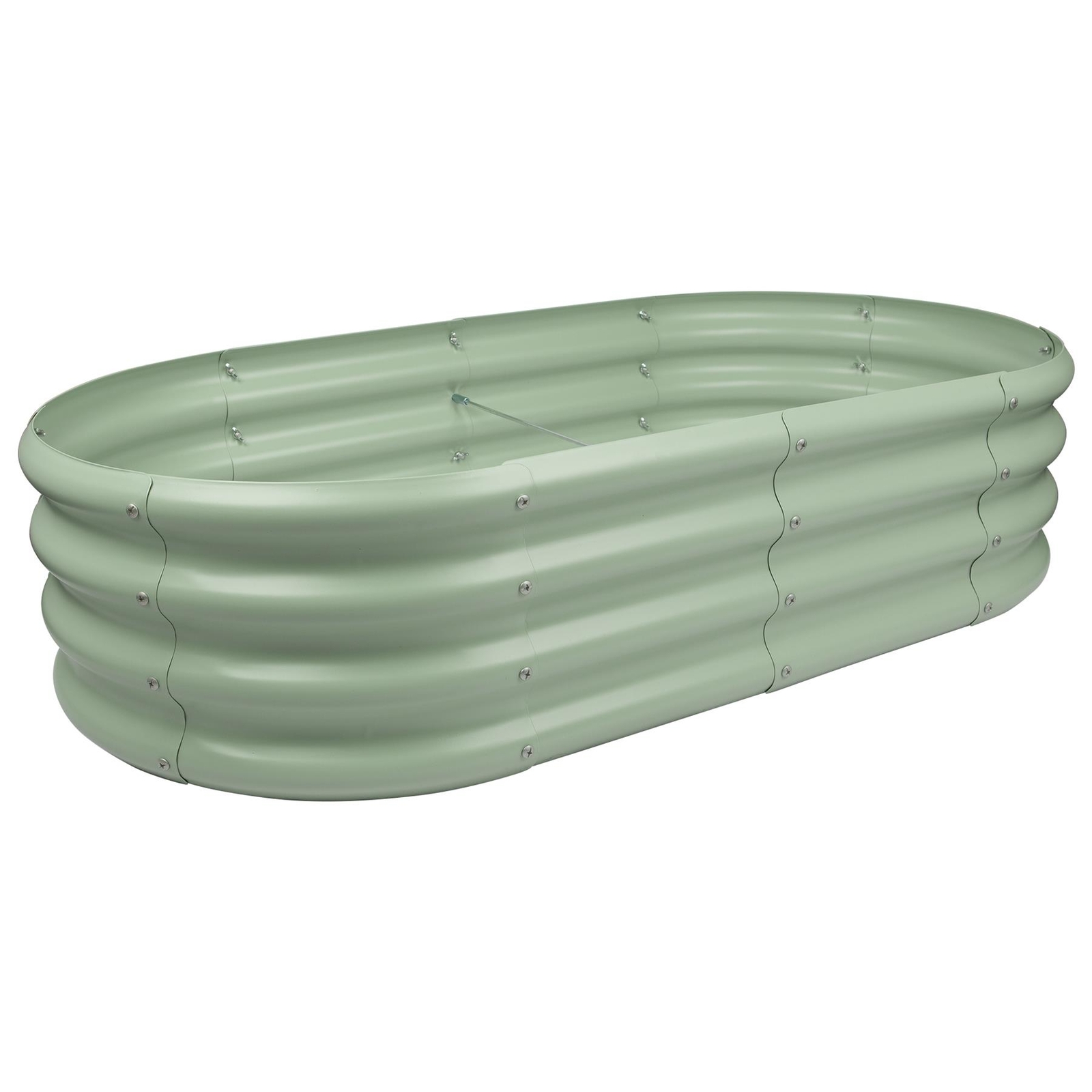 1x Green 120cm x 60cm Rounded Galvanised Steel Raised Garden Bed Planter Box