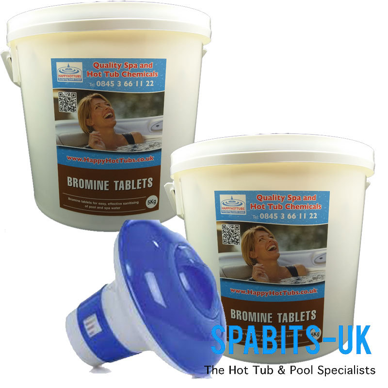 10KG Bromine Tablets + Free Dispenser *QUALITY* BULK BUY Hot Tub Swimming Pool