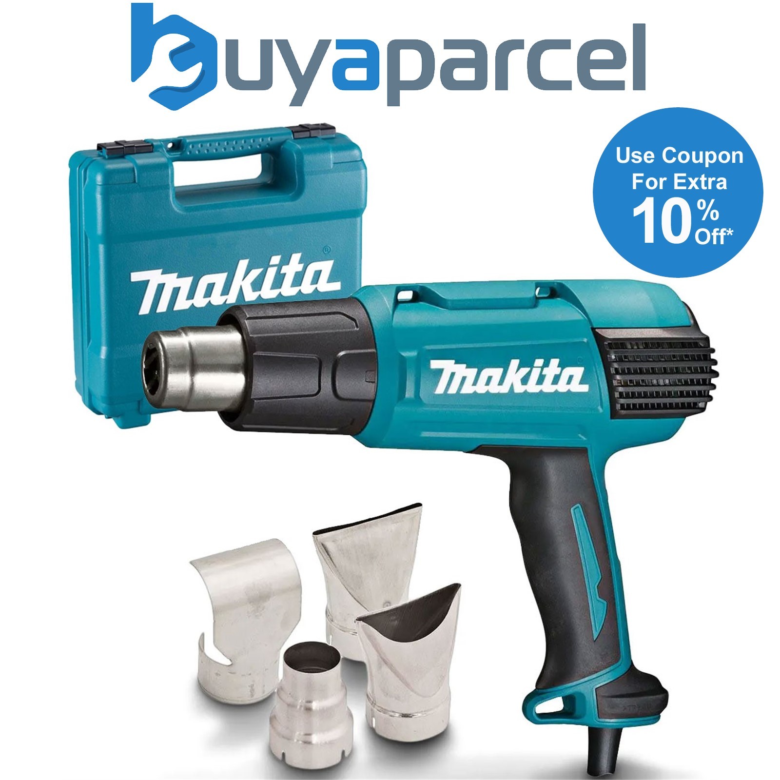 Makita HG5030K Heat Gun 1600W 240V Heavy Duty Hot Air Gun + Nozzle Accessories