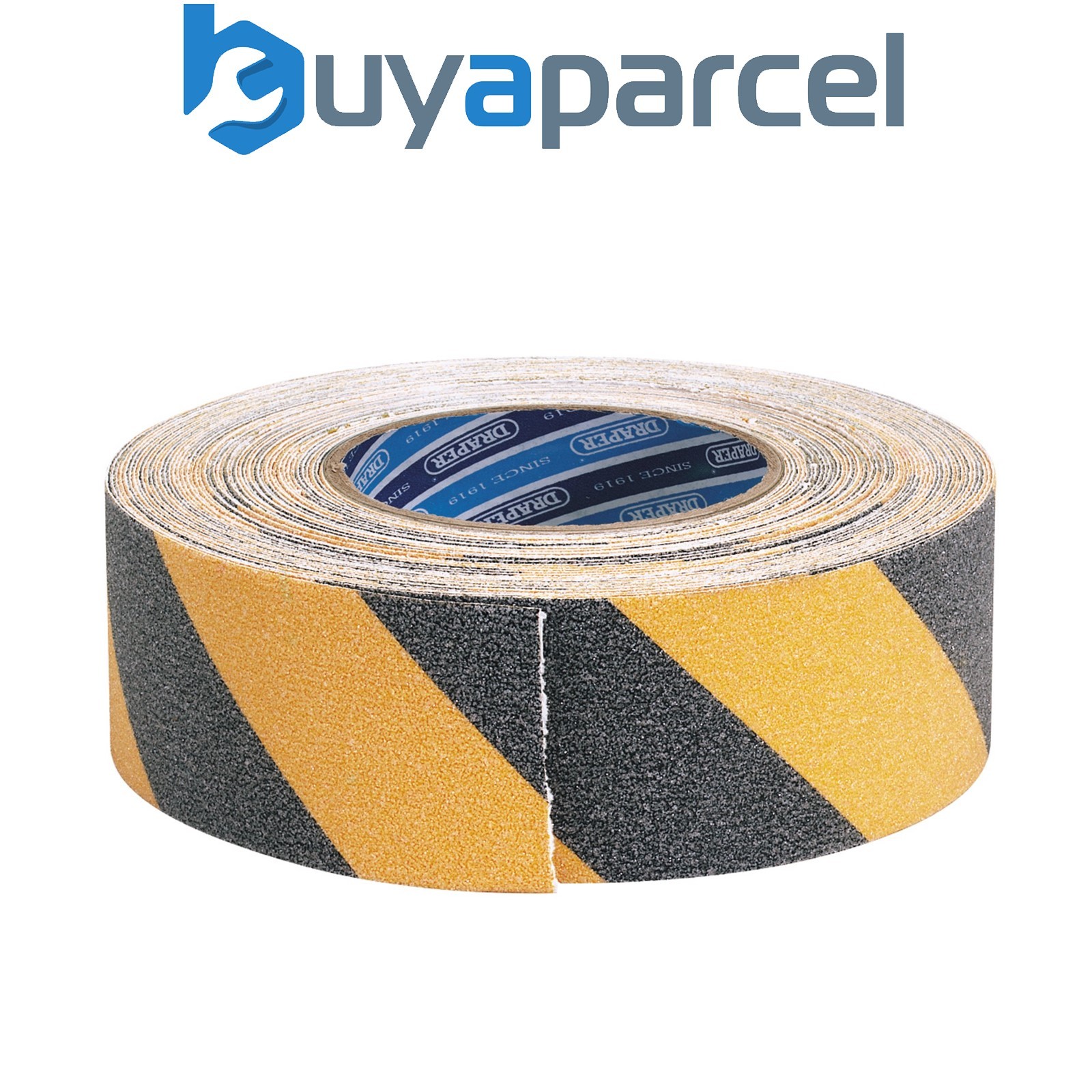 Draper 65440 Heavy Duty Safety Grip Tape Roll, 18m x 50mm, Black and Yellow
