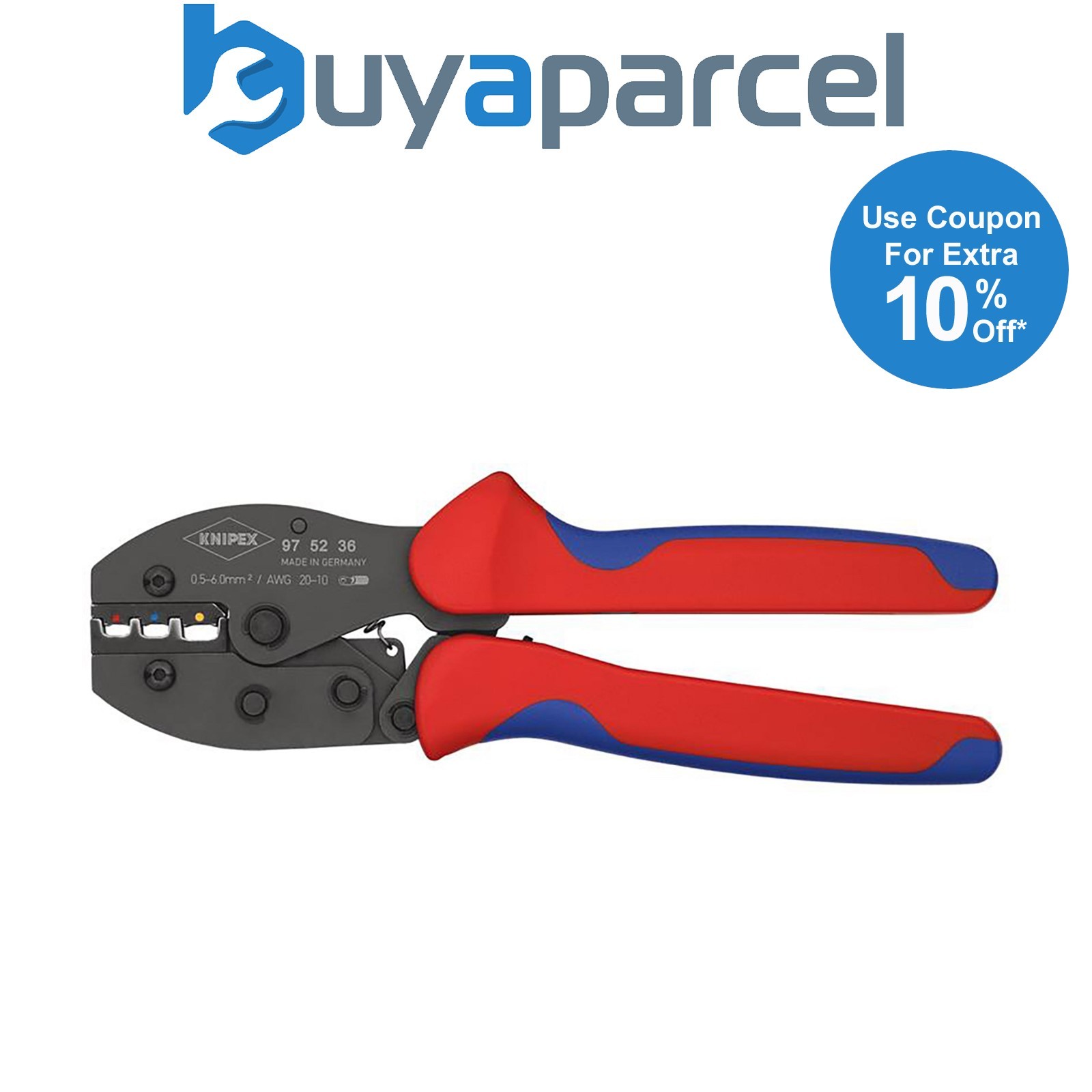Draper 87801 KNIPEX 97 52 36 SB PreciForce Crimping Pliers, 0.5 6.0 mm&sup2; Cap