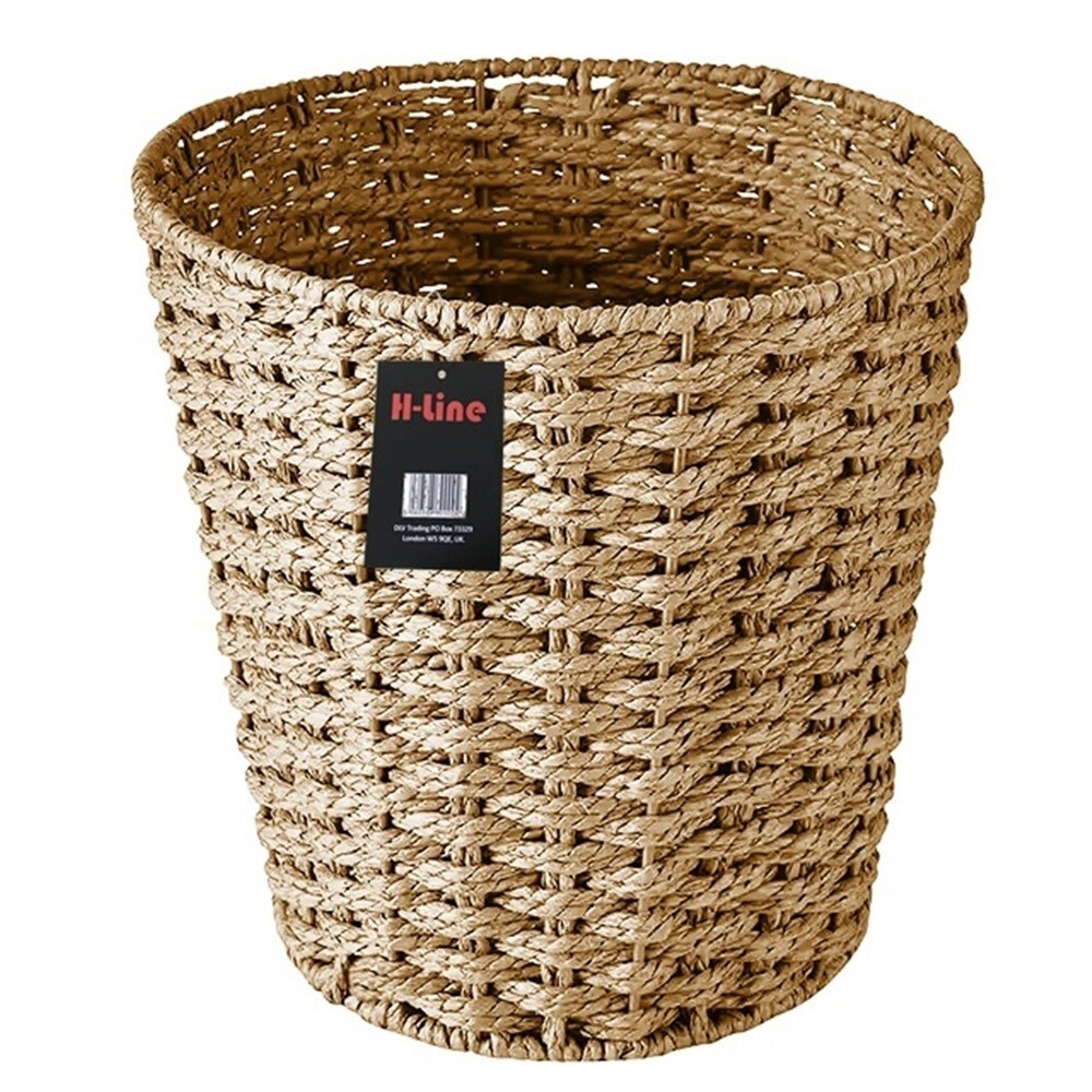 NATURAL PAPER ROPE BASKET BIN STORAGE WASTE PAPER RUBBISH BIN BEDROOM OFFICE