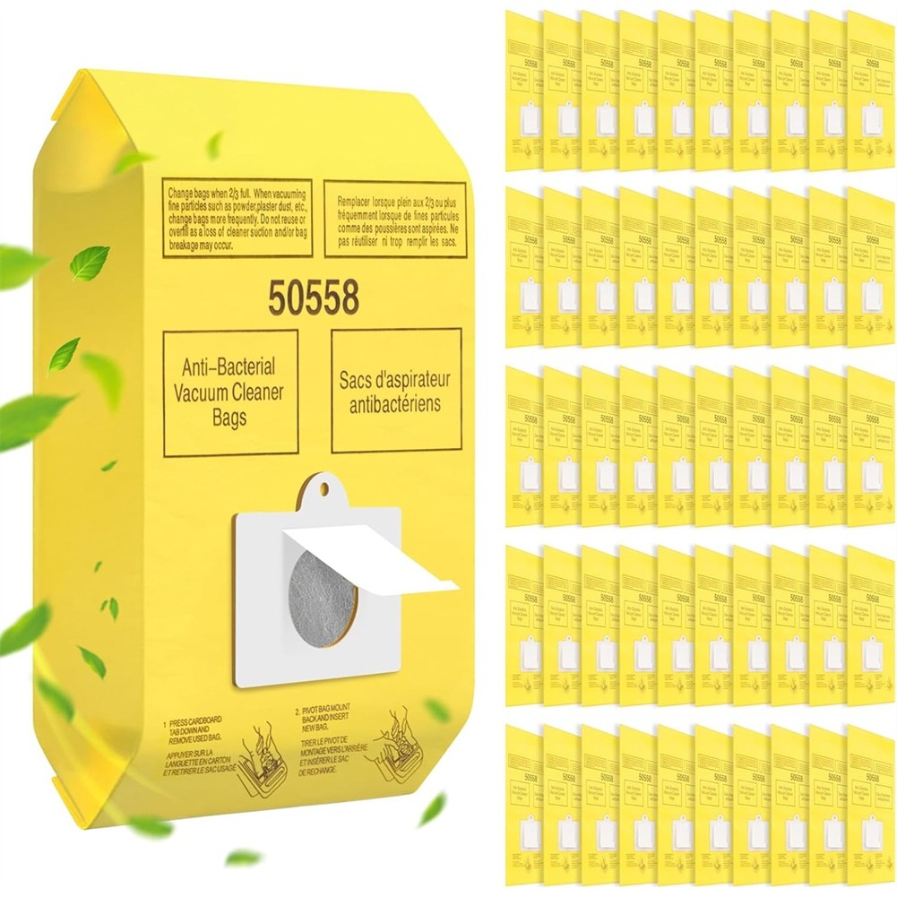 50 Pack 50558 Canister Vacuum Bags for Canister Type C/Q 5055 50555 505576219