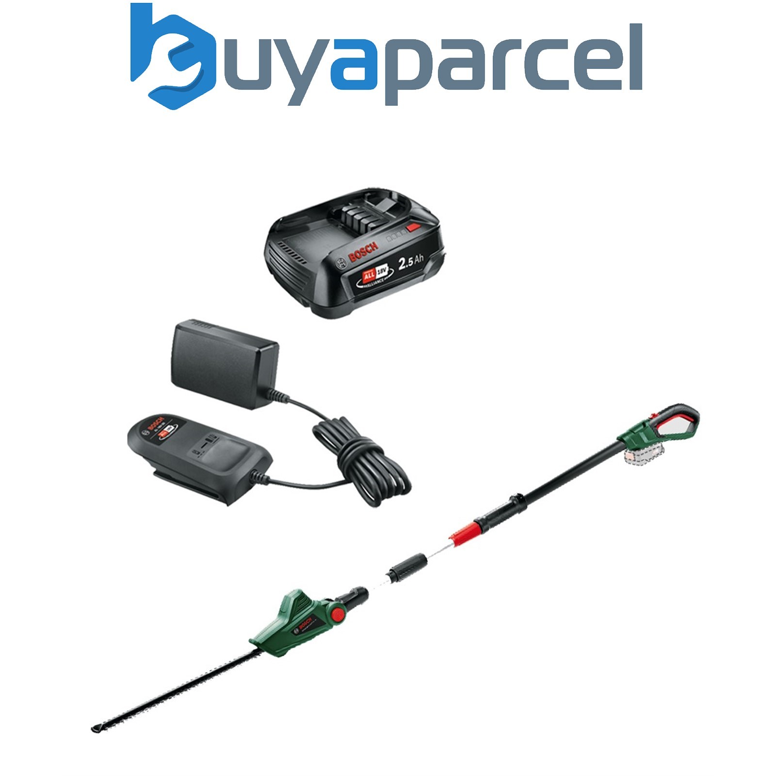 Bosch 06008B3001 18v Telescopic Hedgecutter UniversalHedgePole + 2.5AH Battery