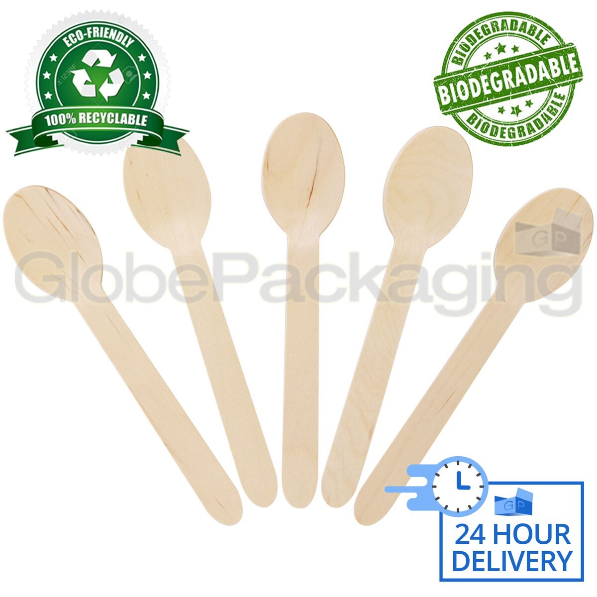 8000 x Wooden Disposable Spoons Biodegradable Wood Cutlery For Parties Catering