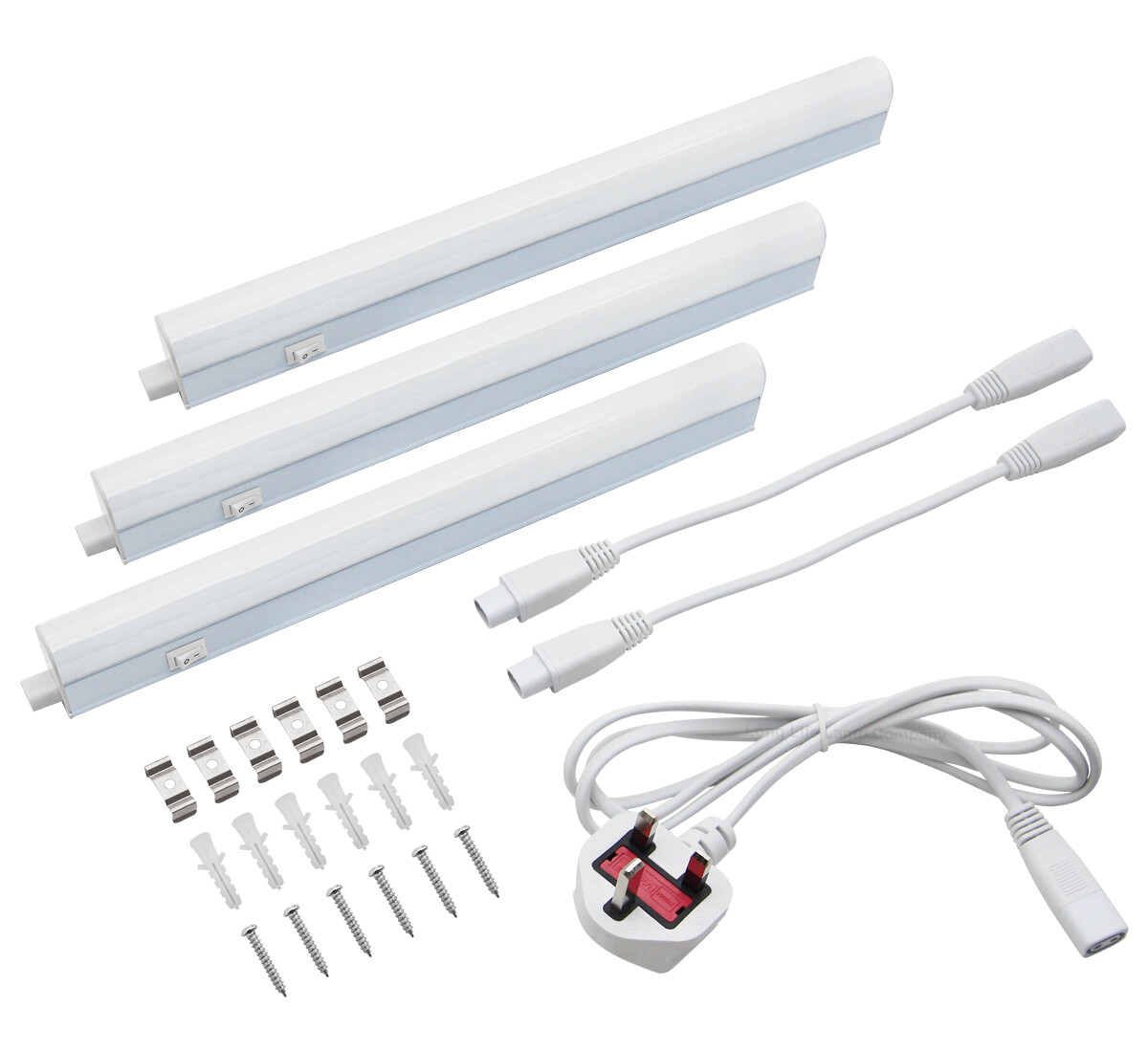 3 x 12w LED T5 Under Cabinet Light Linkable 30cm Cool White with Plug UC300