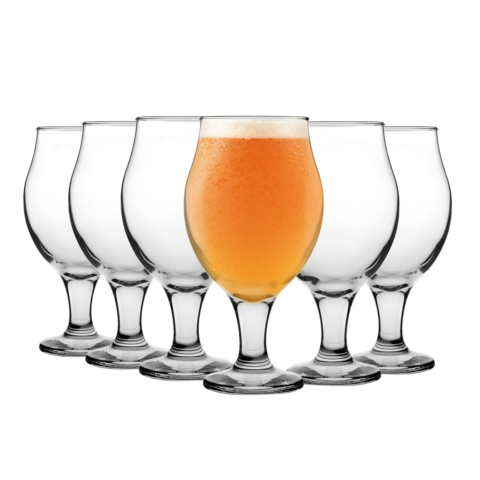 LAV 12x Angelina Tulip Beer Glasses Traditional Craft Ale Goblet with Stem 570ml
